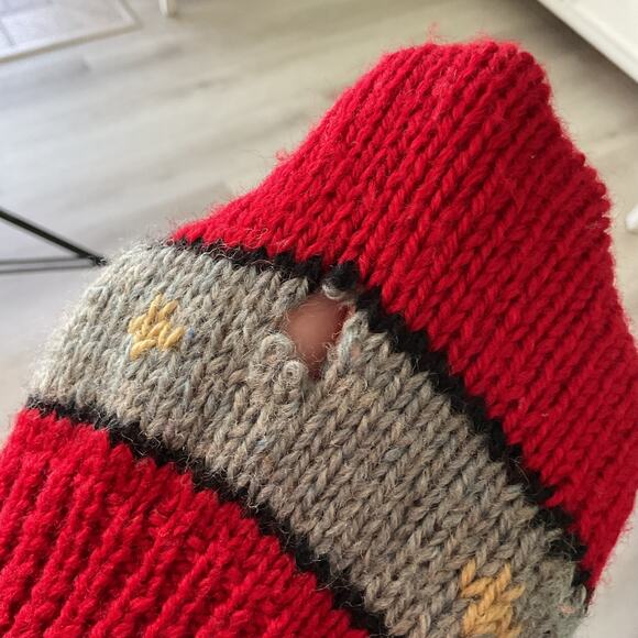 Braemar Vintage Wool Sweater Christmas Hunting Dog Design Medium Hand Knit - Picture 7 of 10